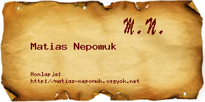 Matias Nepomuk névjegykártya